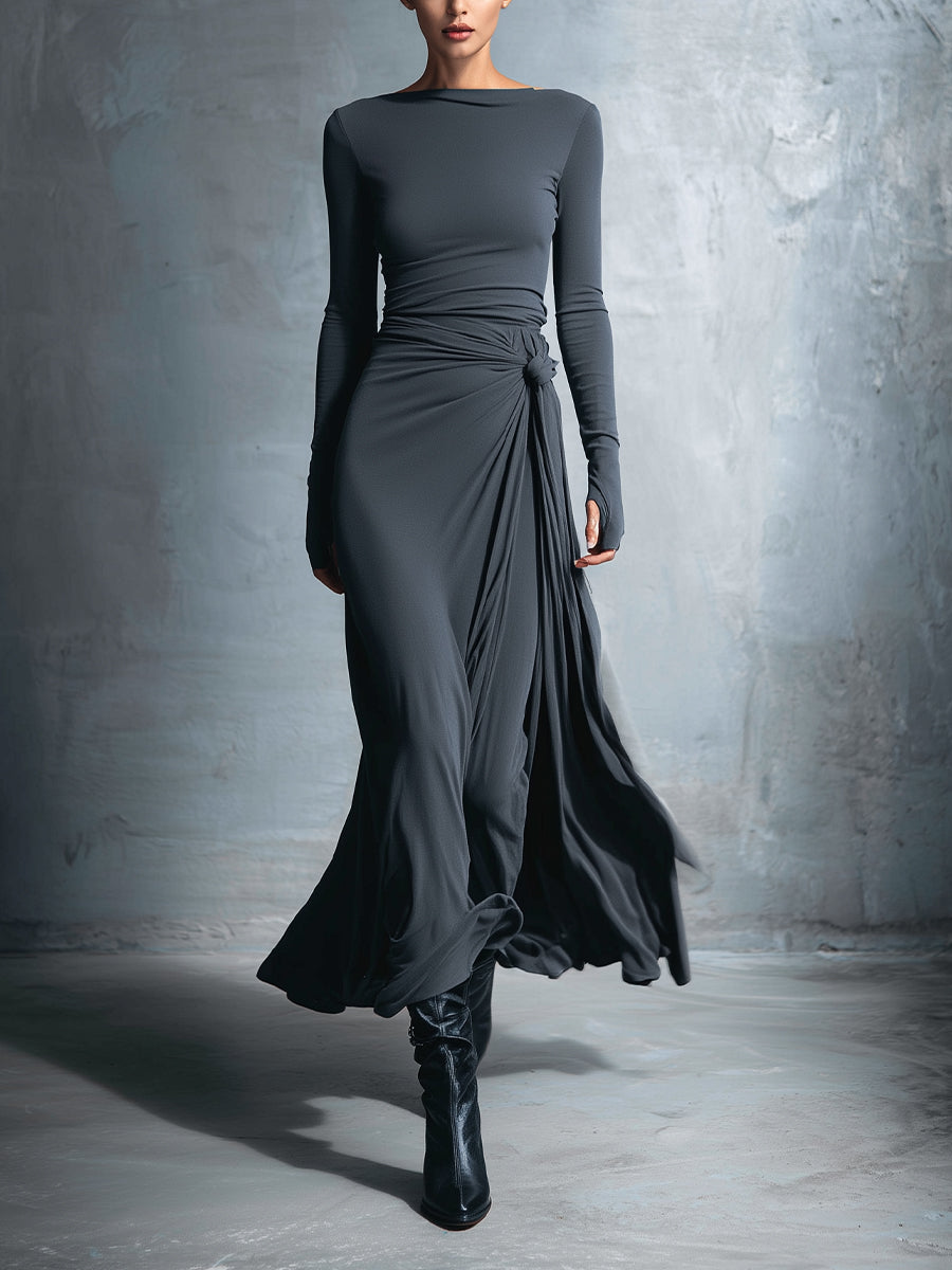 Naiara | Vestido maxi con nudo lateral