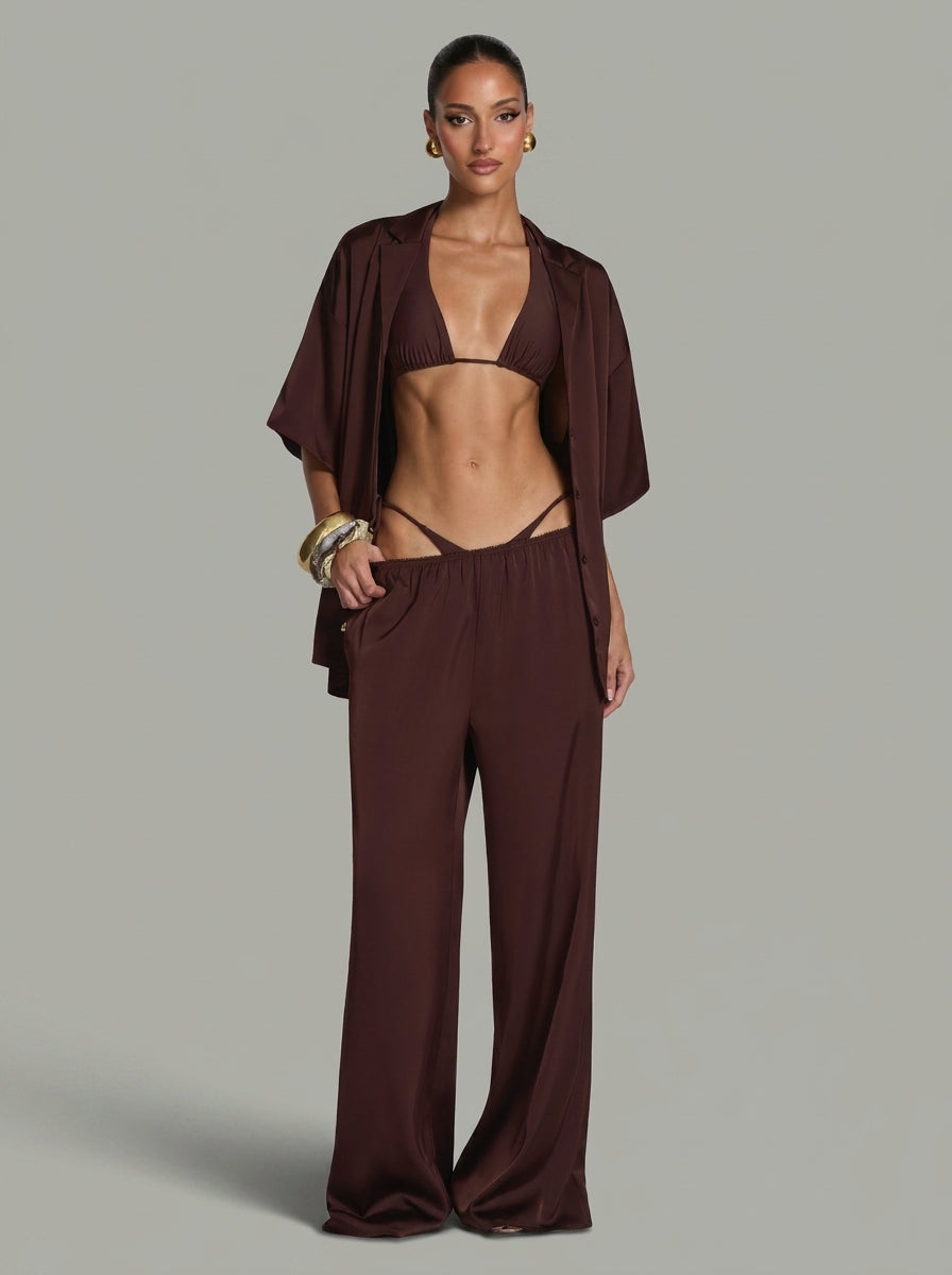 Julieta | Pantalón Palazzo de Satén