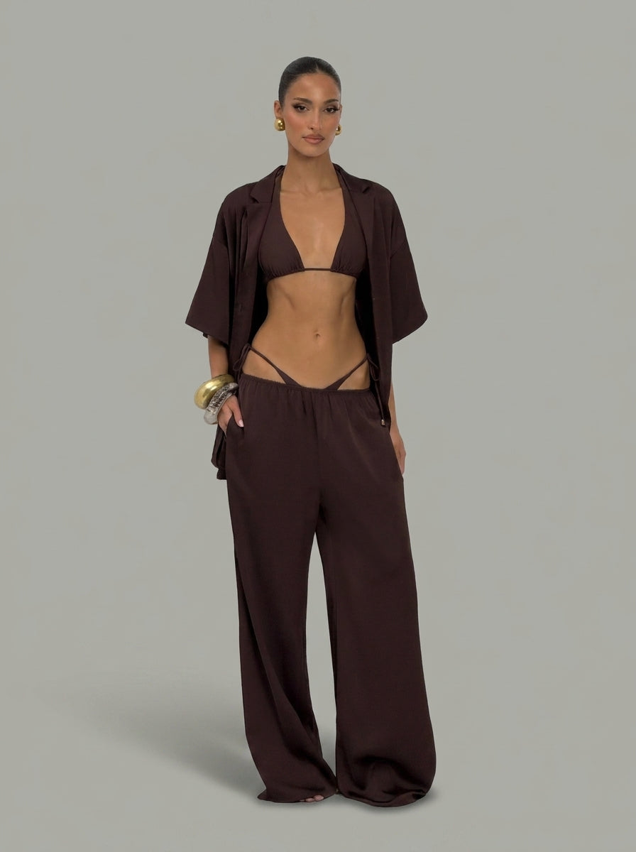 Julieta | Pantalón Palazzo de Satén
