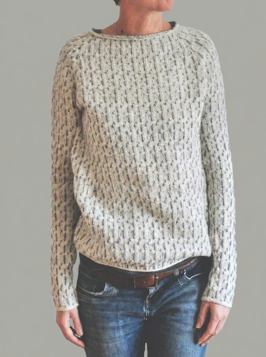 Teresa | Suéter gris elegante con escote barco