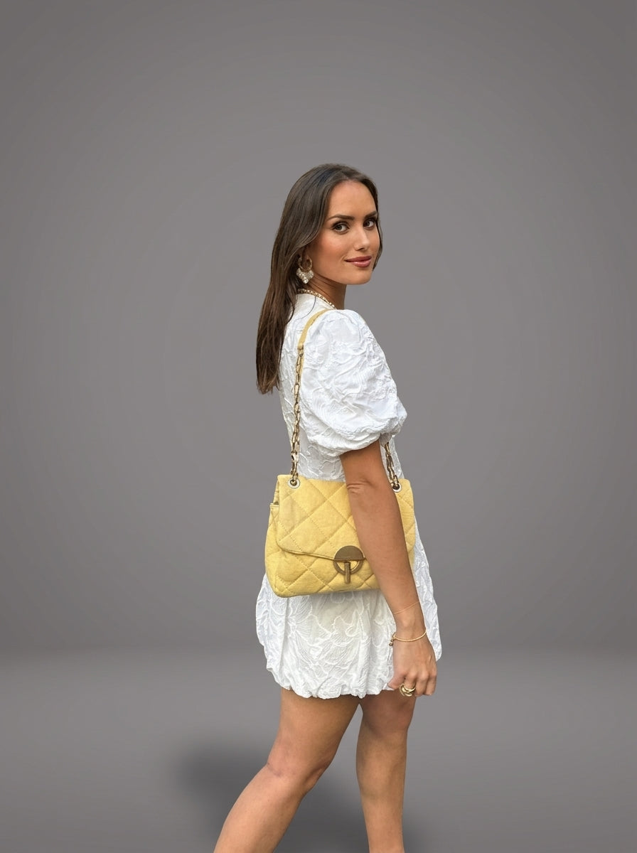 Rosa-Vestido blanco mini