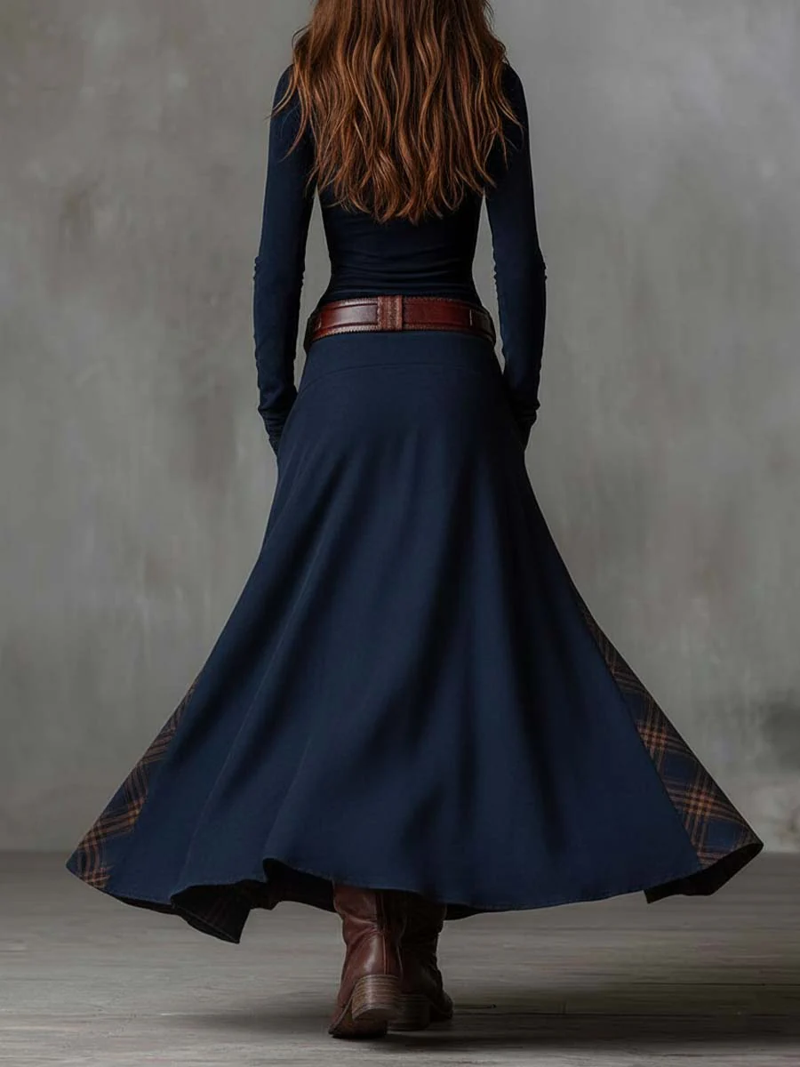 Azucena - Vestido maxi de ante con cinturón