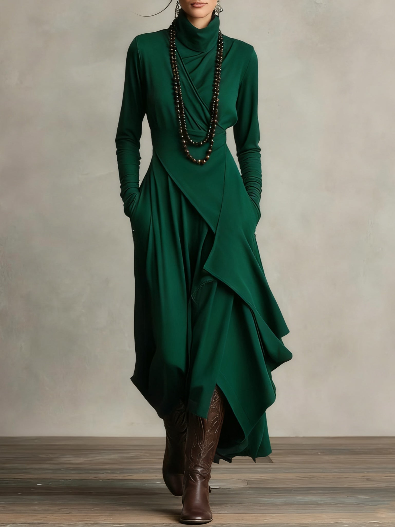 Malva | Vestido Maxi de Cuello Alto