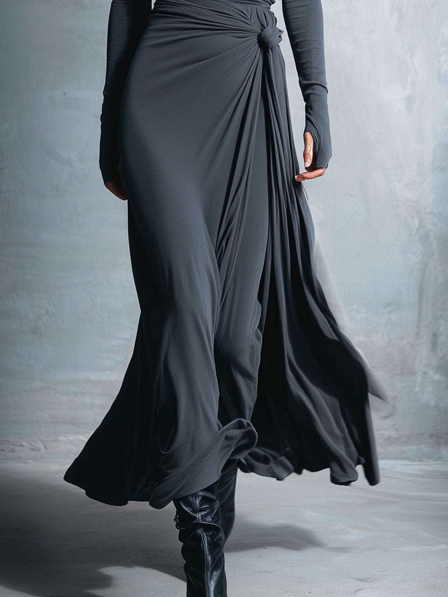 Naiara ❘ Vestido maxi con nudo lateral