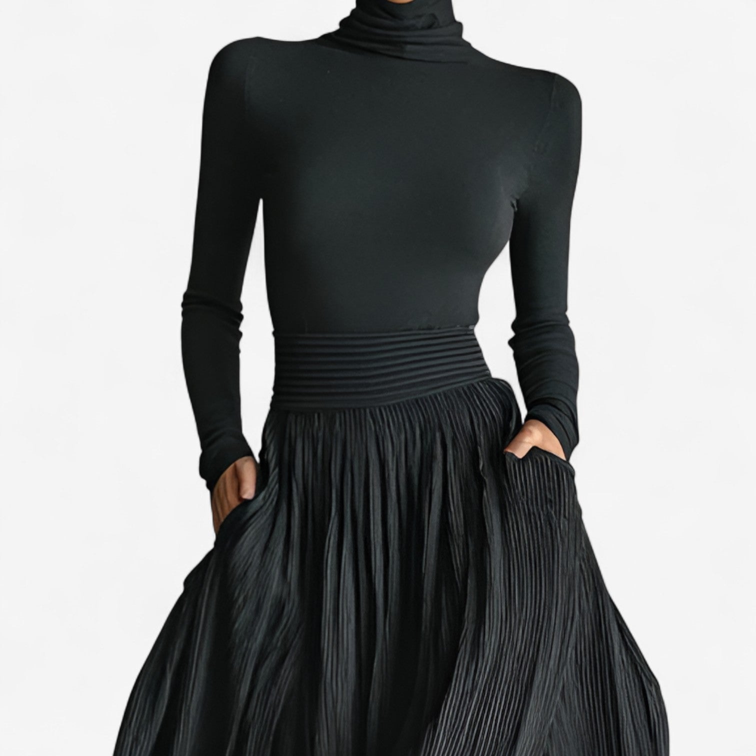 Raquel ║ Vestido maxi de cintura alta